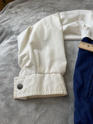 30 Knots Men's L Windbreaker Jacket White/ Blue Vintage 90’s (Flaws Circled) - Picture 9 of 23