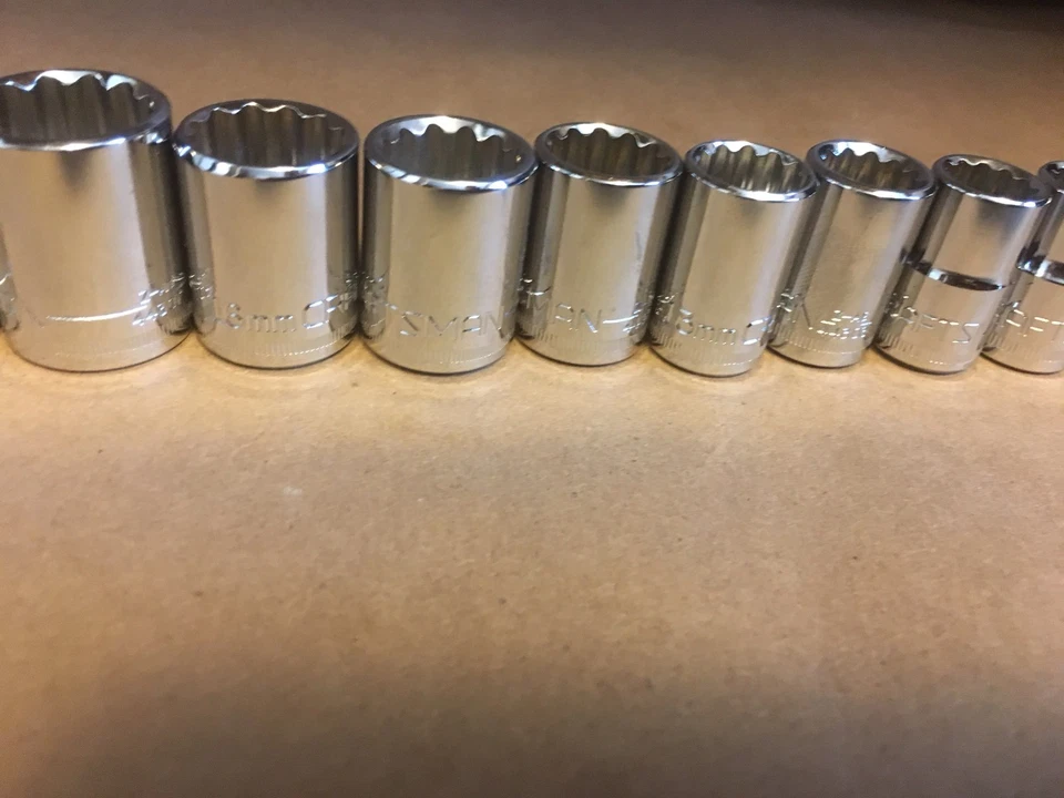 Craftsman Socket Set 3/8" Drive 15 Piece 12 Pt Point Metric Chrome - Image 4 of 4