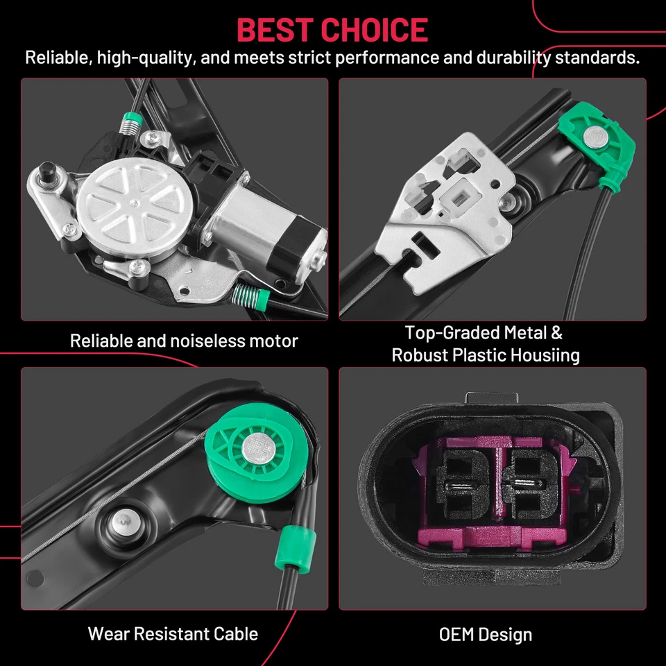 Front Driver Side Window Regulator W/ Motor For 2001-2005 BMW E46 3 Series 320i Foto 2 de 4