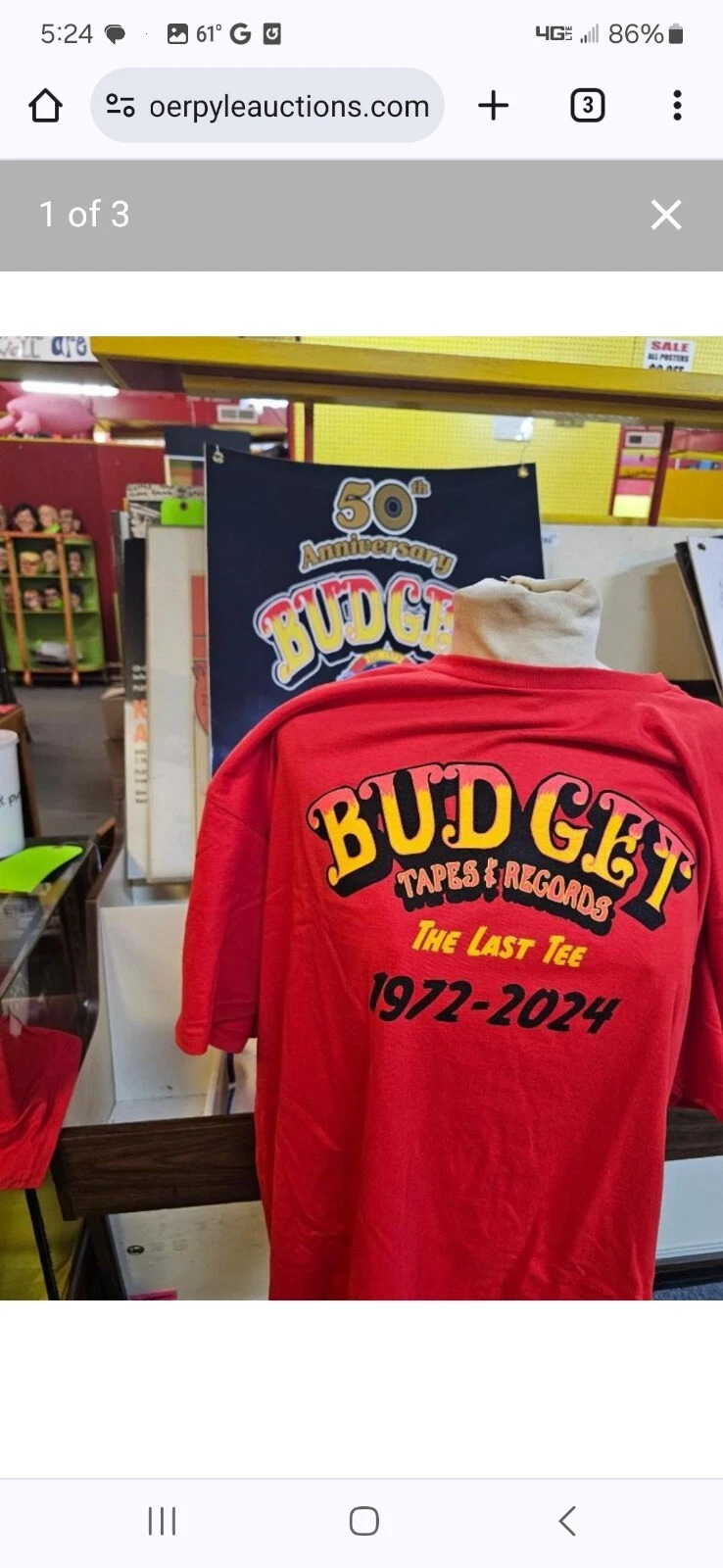 Budget Tapes & Records T-shirt “The Last Tee” 1972-2024 Charleston, WV Size 2XL