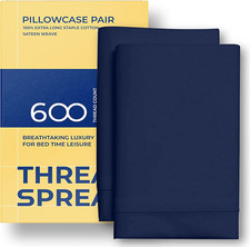 100 Egyptian Cotton Pillow Cases - 600 Standard / Queen Pillowcases Navy Blue