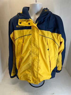 Women's Two layer 3 way Columbia Size L Large Yellow Black Coat RN 69724