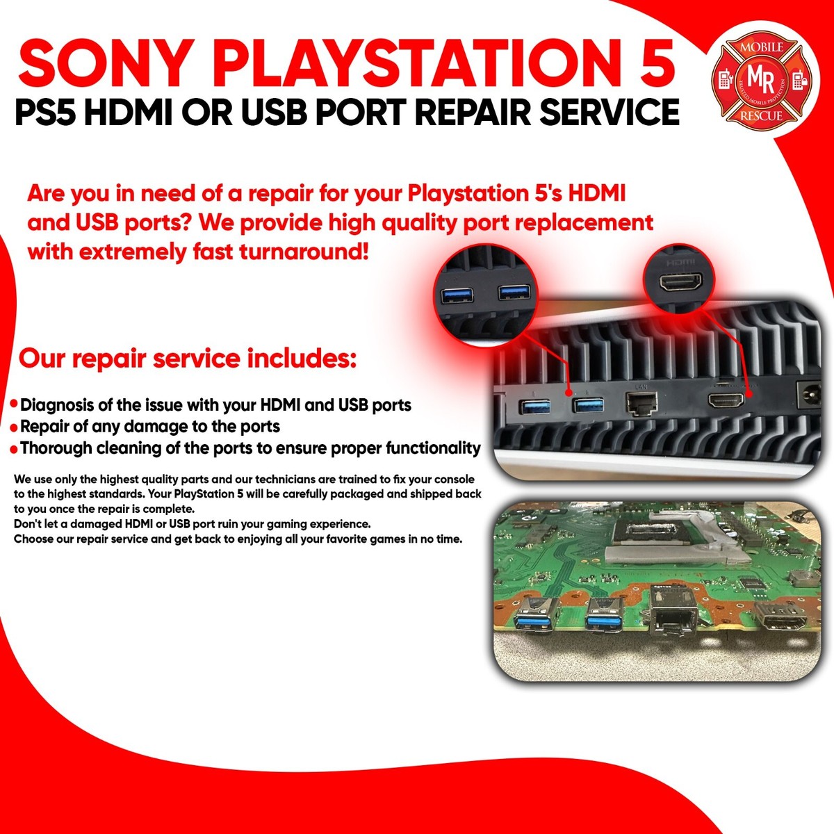 PlayStation 5 HDMI Port Repair Service – Includes Roundtrip Shipping 6 thumbnail image