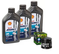 KIT TAGLIANDO DUCATI 696 MONSTER  FILTRO OLIO HIFLO 3 LITRI SHELL 15W50 4T MOTO