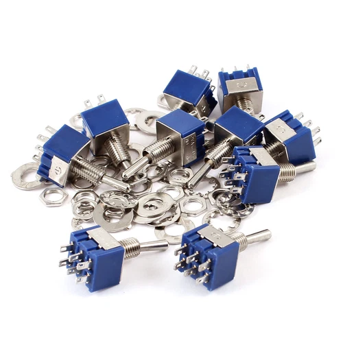 Miniatur DPDT Ein/Ein 6 Pin 2-Position Verriegelung Mini Kippschalter AC 125V 6A HOT - Bild 9 von 14