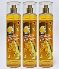 3 Bath  Body Works GOLDEN SUNFLOWER Fine Fragrance Mist Body Spray 8 oz
