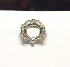 925 Solid Sterling Silver 10 mm Round Semi Mount Ring Setting Highly polished
