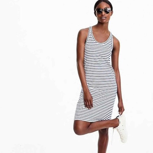 J. Crew Racerback Tank Dress in Stripe 