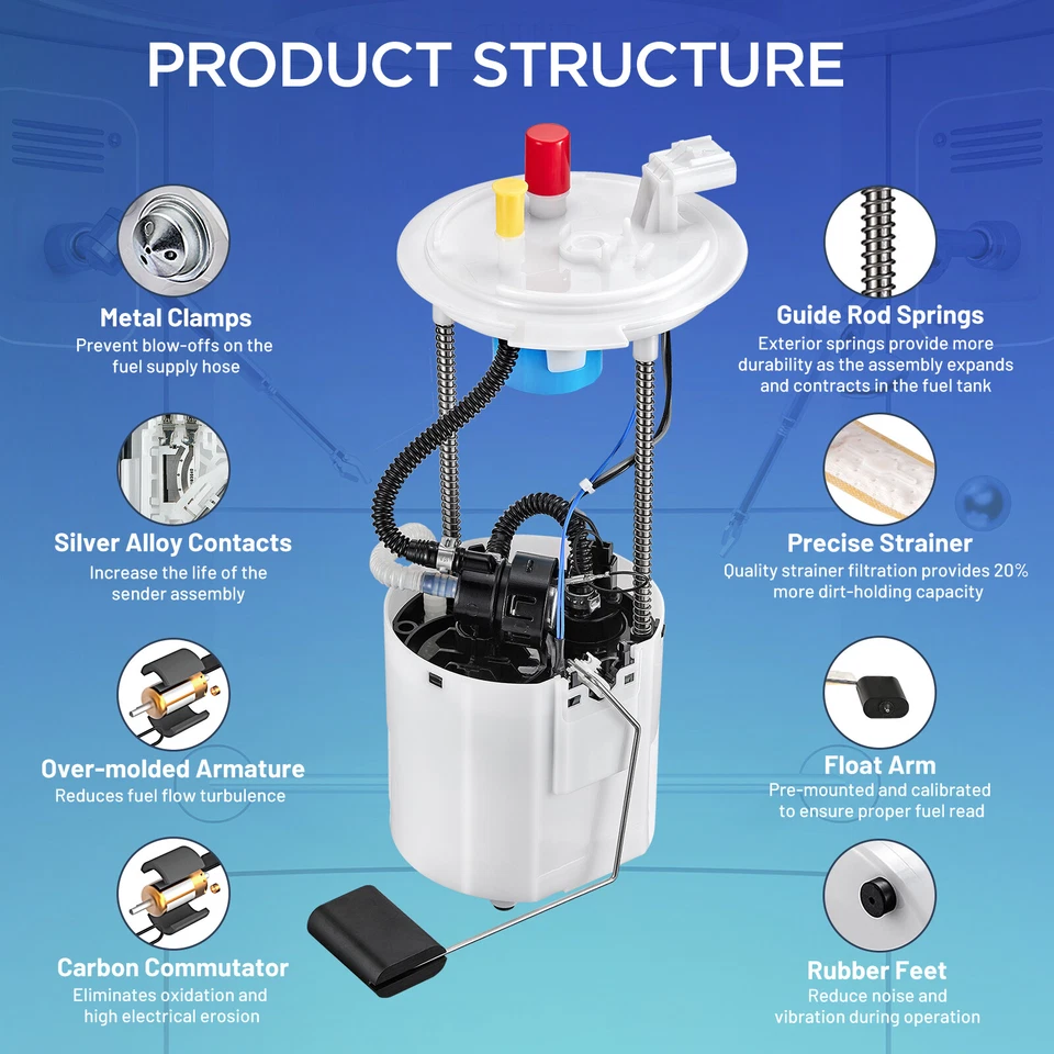 Fuel Pump Module Assembly E2541M P76467M For 2011-2014 Ford F-150 V8 5.0L - Imagem 4 de 4