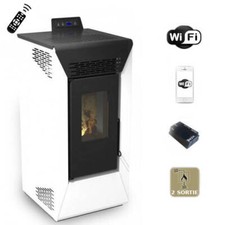 Stufa a pellet canalizzata wifi Courmayeur 8,74 kw Bianco