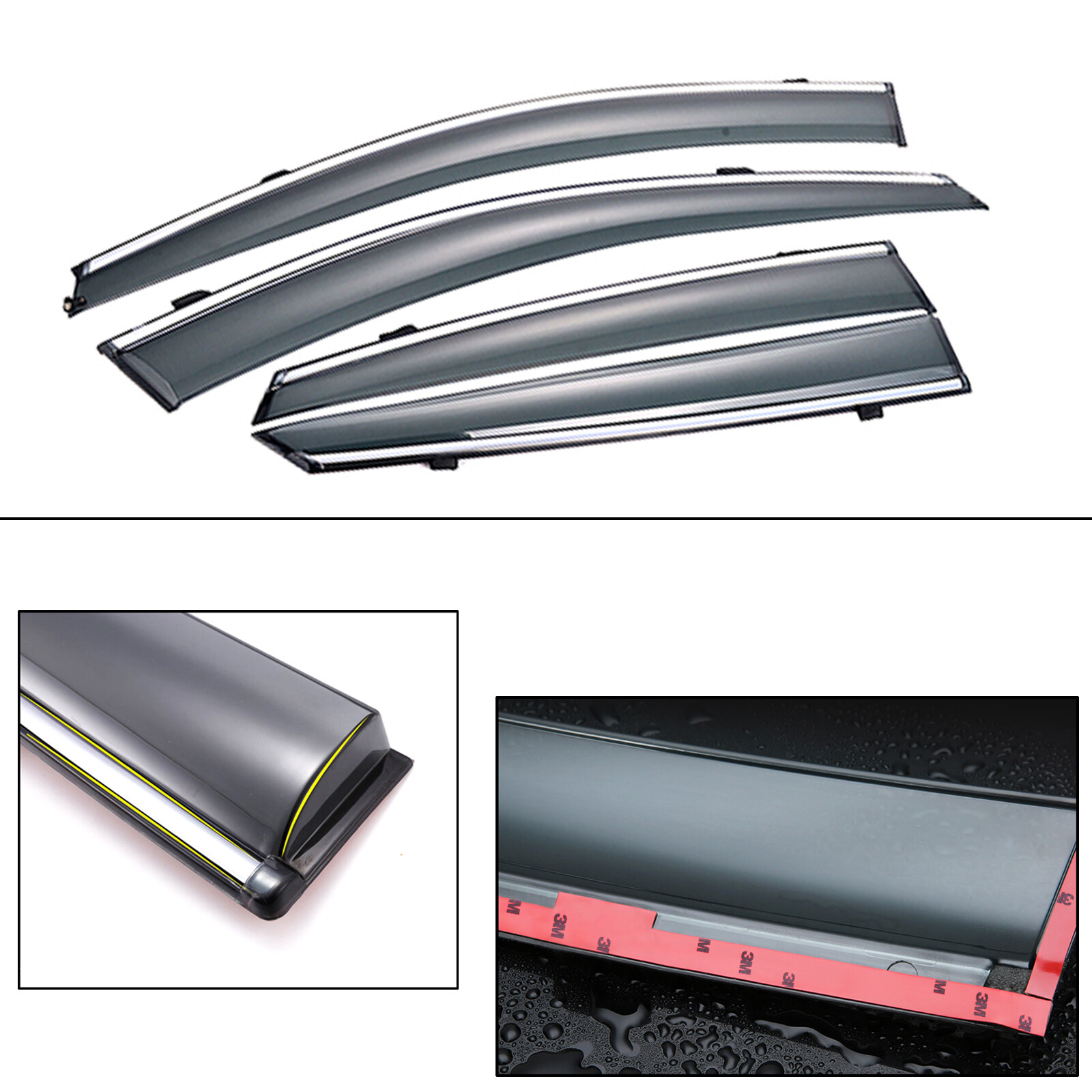 Mugen Style Deflectors Tinted Window Sun Visors for Honda Accord Sedan