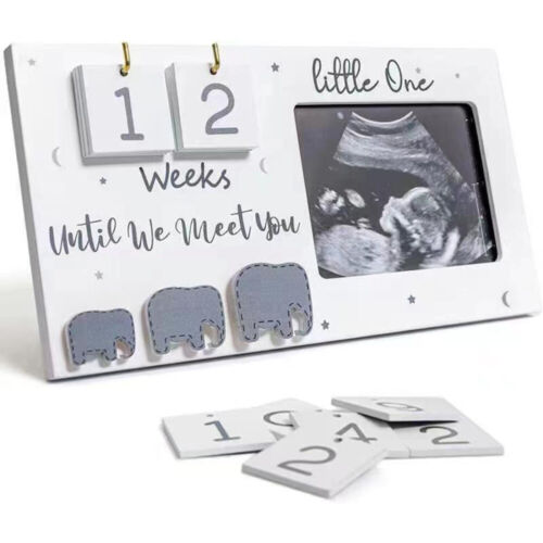 Baby Sonogram Picture Frame with Countdown Calendar Ultrasound Picture Frame - Zdjęcie 1 z 5