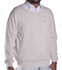 Tommy Hilfiger New Mens Mariner Stone Beige V Neck Sweater Large