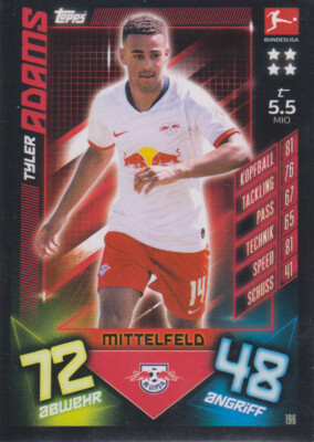 Match Attax 2019 2020 19 20 196 - Tyler Adams
