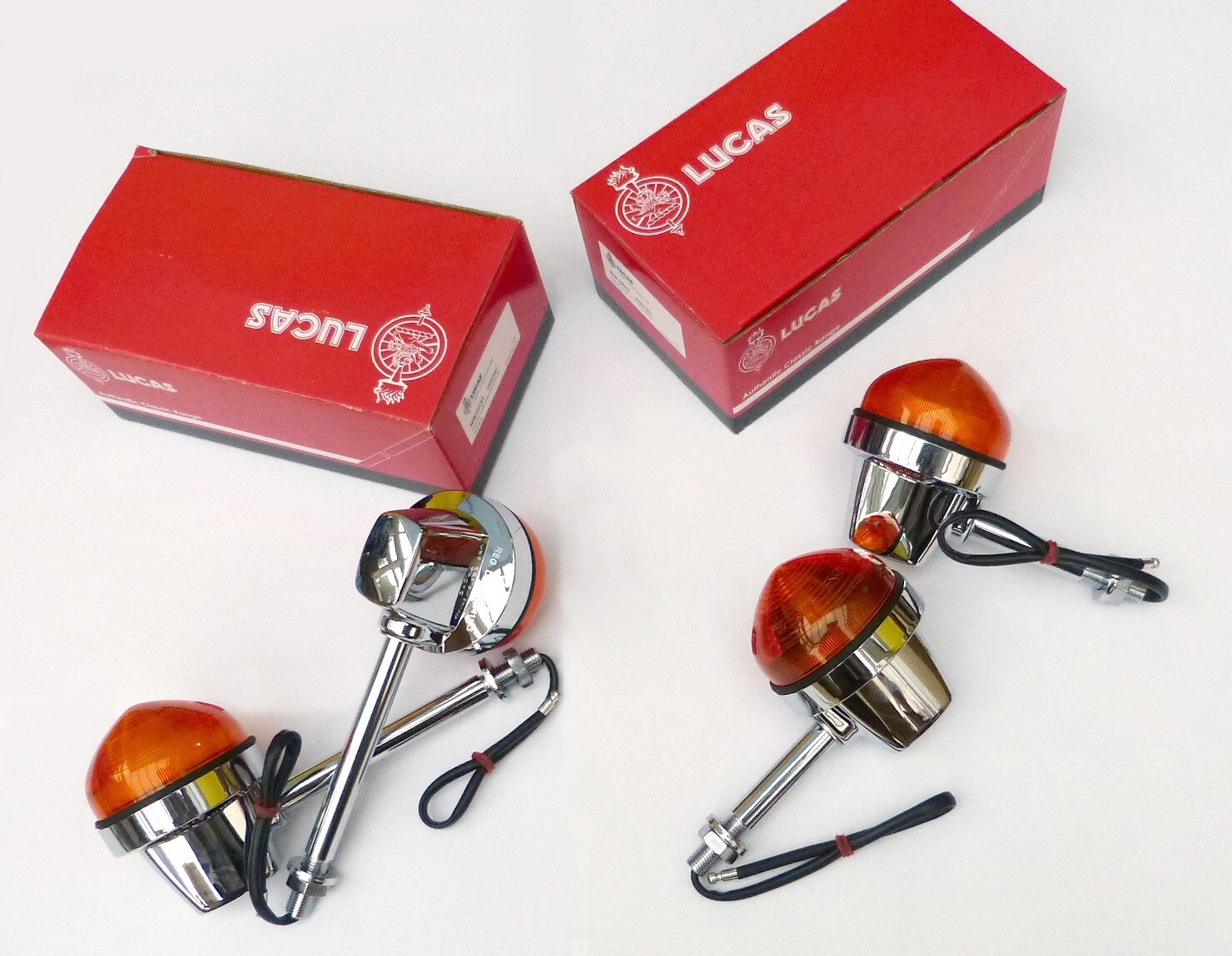 2 Pairs of Lucas L784, (5" & 3") Stem Motorcycle Indicators, Triumph BSA Norton eBay