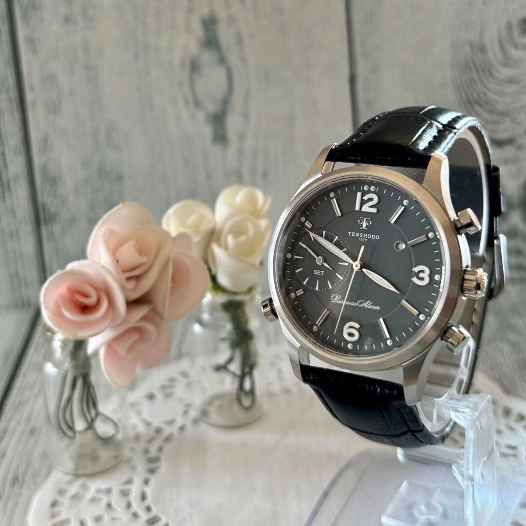 tensei テンセイ　60s not for sale刻印あり TENSHODO Watch Alarm Watch Gray Tone Rare Used From Japan Check