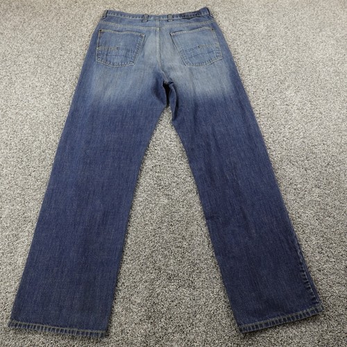 VTG Calvin Klein Jeans Mens 38X36 Dark Blue Denim Loose Wide Leg Baggy Skate Y2K - Picture 12 of 15