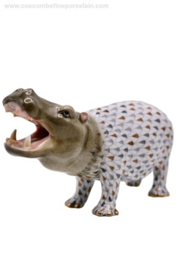 RAR Herend Porzellan Figur Nilpferd Netz Limited Edition 7/250