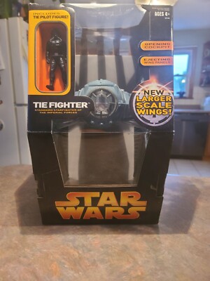 Star Wars Tie Fighter 2005 Hasbro Larger Scale Wings with Tie Fighter NIB