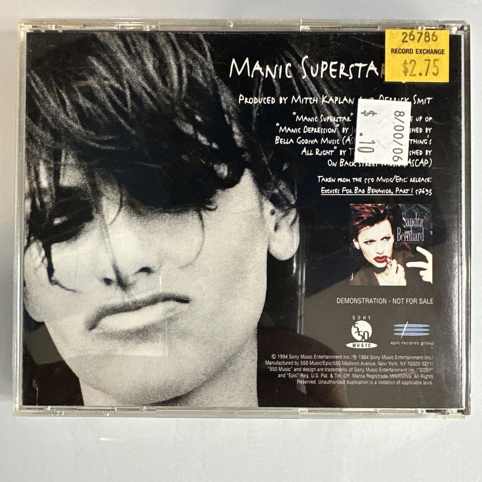 Sandra Bernhard Manic Superstar CD Promo Single - Imagem 2 de 2