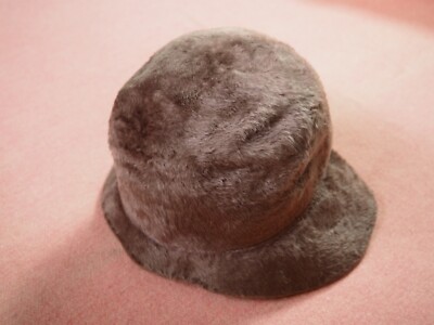 VTG 50s 60s Milady Brown Felted Faux Fur Cloche Bucket Hat  display picture 2