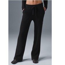 PANTS ALO Yoga Snuggle Up Wide Leg Pants in Black.