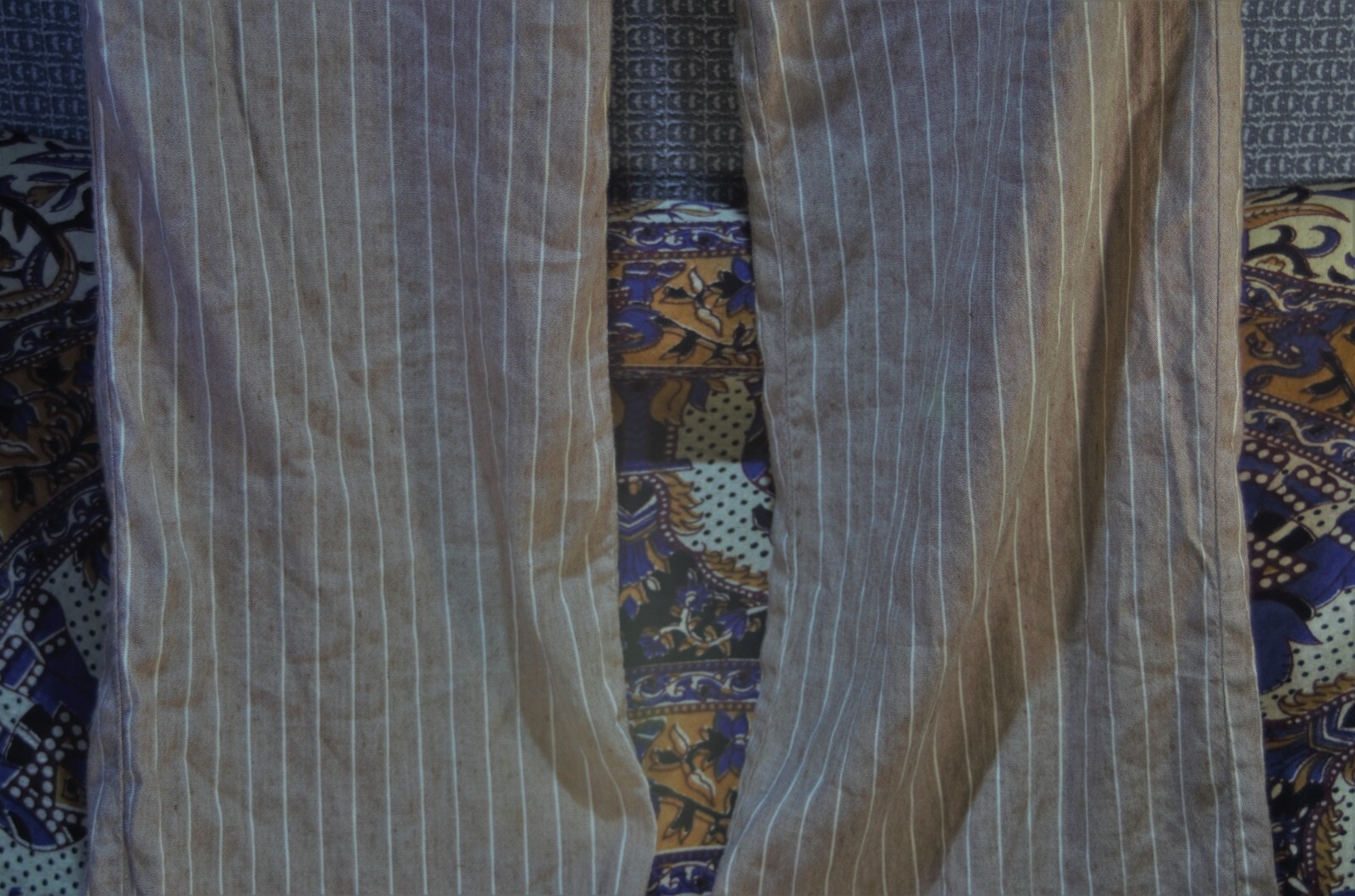 AVENUE MONTAIGNE Size 6 Linen Rayon Pants beige Pin Stripe FLAVIA Style Womens