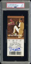 2011 WORLD SERIES GAME 7 FULL TICKET STL TITLE#11 PSA 9 AUTO 10 DAVID FREESE-MVP