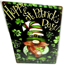 ST.PATRICK'S DAY TIN SIGN 8" X 12"  ST. PATRICK'S DAY GNOME  Free Shipping 