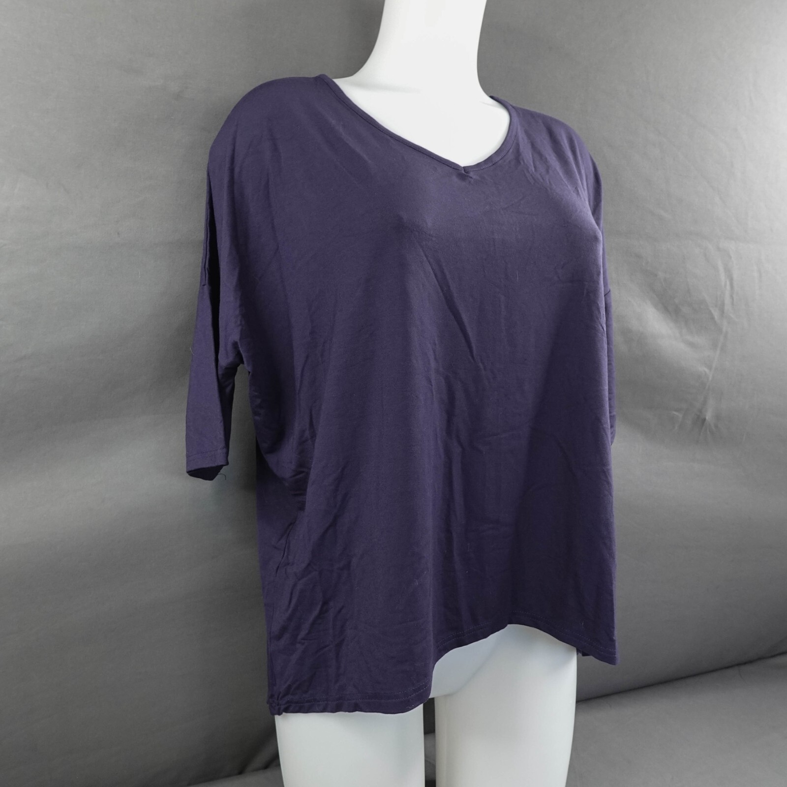 Womens Top Small Blue T Shirt Flowy Basic Oversize Minimalist Athleisure NEW image 2