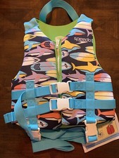 Speedo Child Life Jacket Vest Swim Vest Safety Blue Fins 30-50 lbs NEW