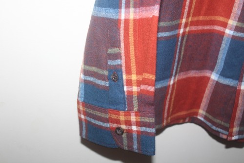 Boys Long Sleeve Plaid Flannel Shirt in Orange Brick Size XL (14-16) - Picture 5 of 6