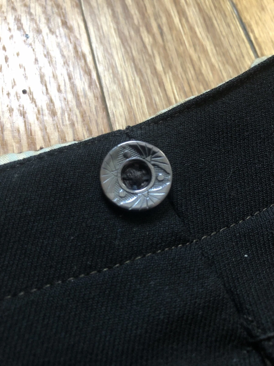 Antique 1890s 1920s Buckle Cinch Back Black Wool Trousers Vintage Pants