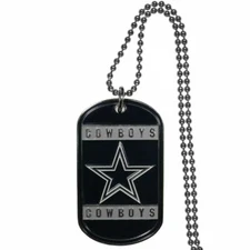 Dallas Cowboys Tag Style Necklace [NEW] NFL Jewelry Chain Choker Dog Dogtag