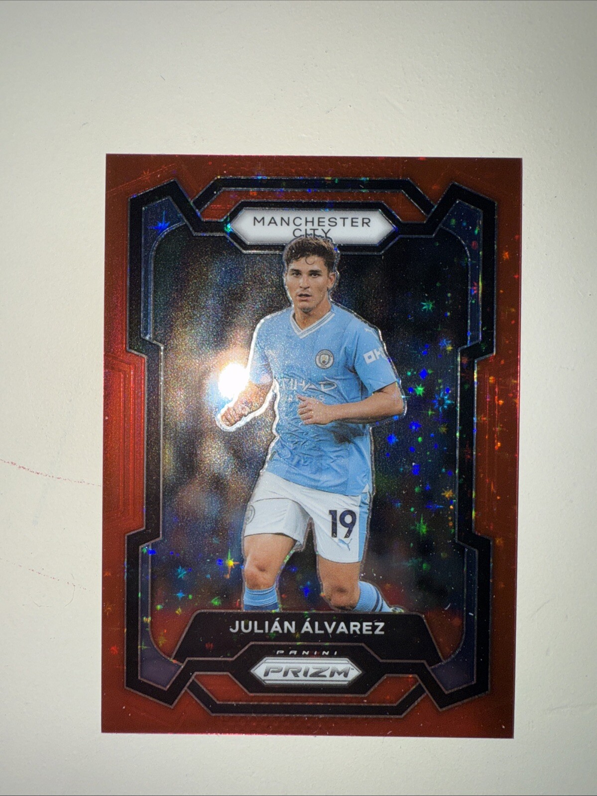 2023-24 Panini Prizm Premier League Red Stars Prizm #4 Julian Alvarez /25