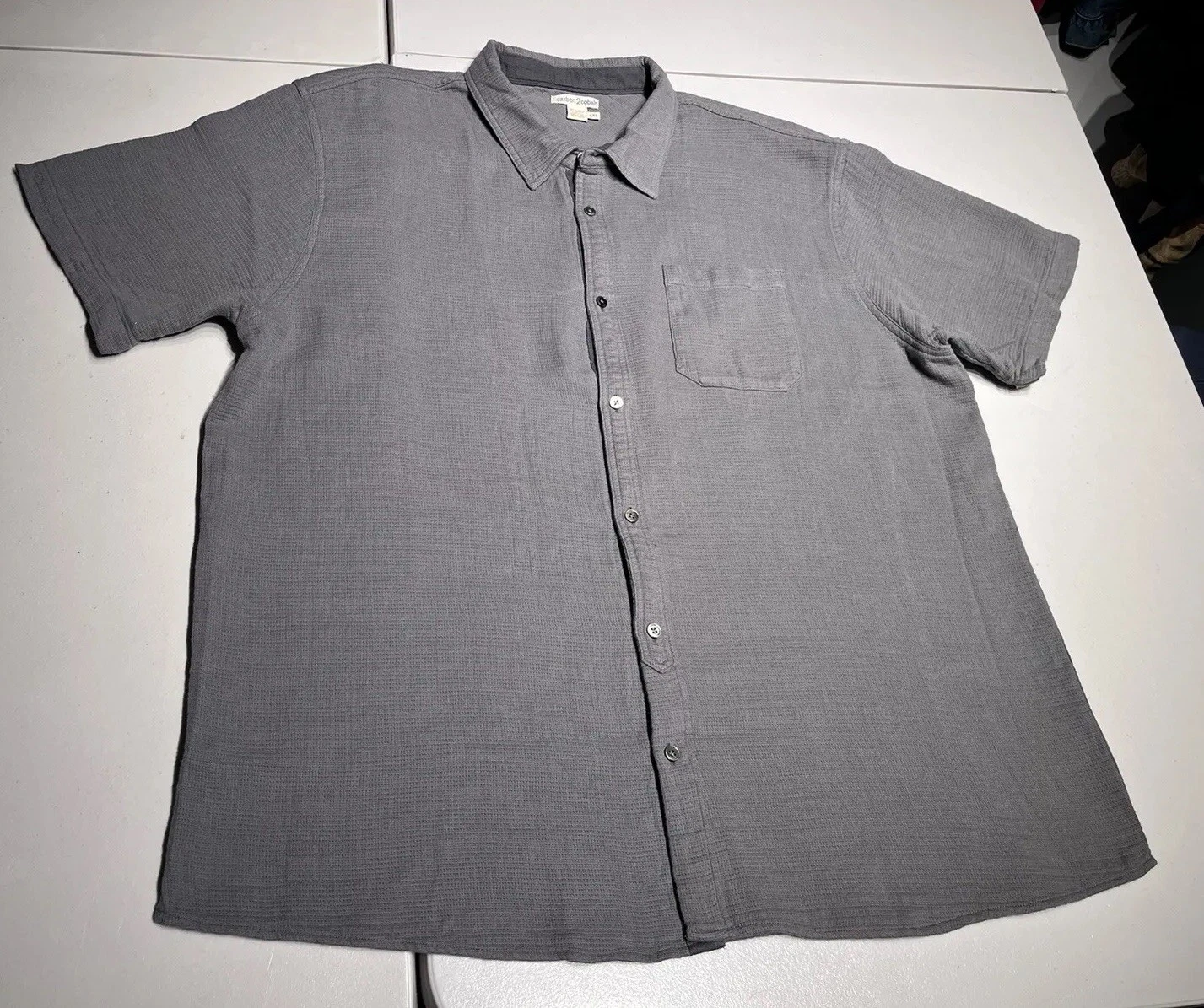 Carbon 2 Colbalt Shirt Men’s XXL Gray Outdoor Hiking Beach Camp Button Up Cotton