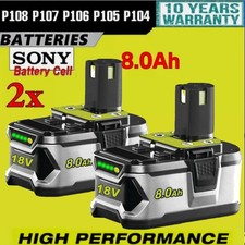 2PACK 18V 8.0Ah For RYOBI P108 One Plus High Capacity Battery Lithium-Ion New