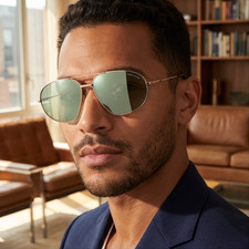 Tom Ford Sunglasses Rose Gold Pilot-Aviator Green Tinted Bradford FT0771 28N 61m