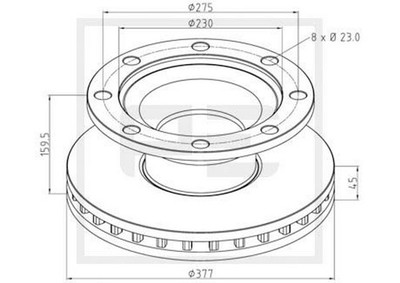2x PE Automotive Bremsscheibe 046.375-00A