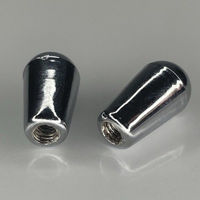 Guitar Fender Strat Style Chrome Switch Tips 3mm Hole Set of 2