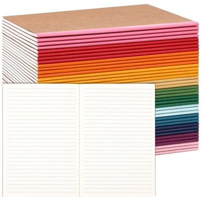 LABUK 40pcs Journals Bulk, A5 Kraft Lined Journaling Notebooks Multi-color