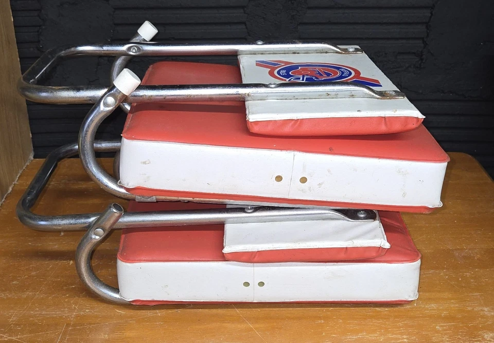 2 asientos de estadio plegables Buffalo Bills 1990 vintage asientos respaldo sillas Foto 4 de 4