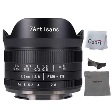 7.5mm F2.8 II Fisheye Lens APS-C 190° Ultra Wide Angle Manual Fixed Lens, Com...