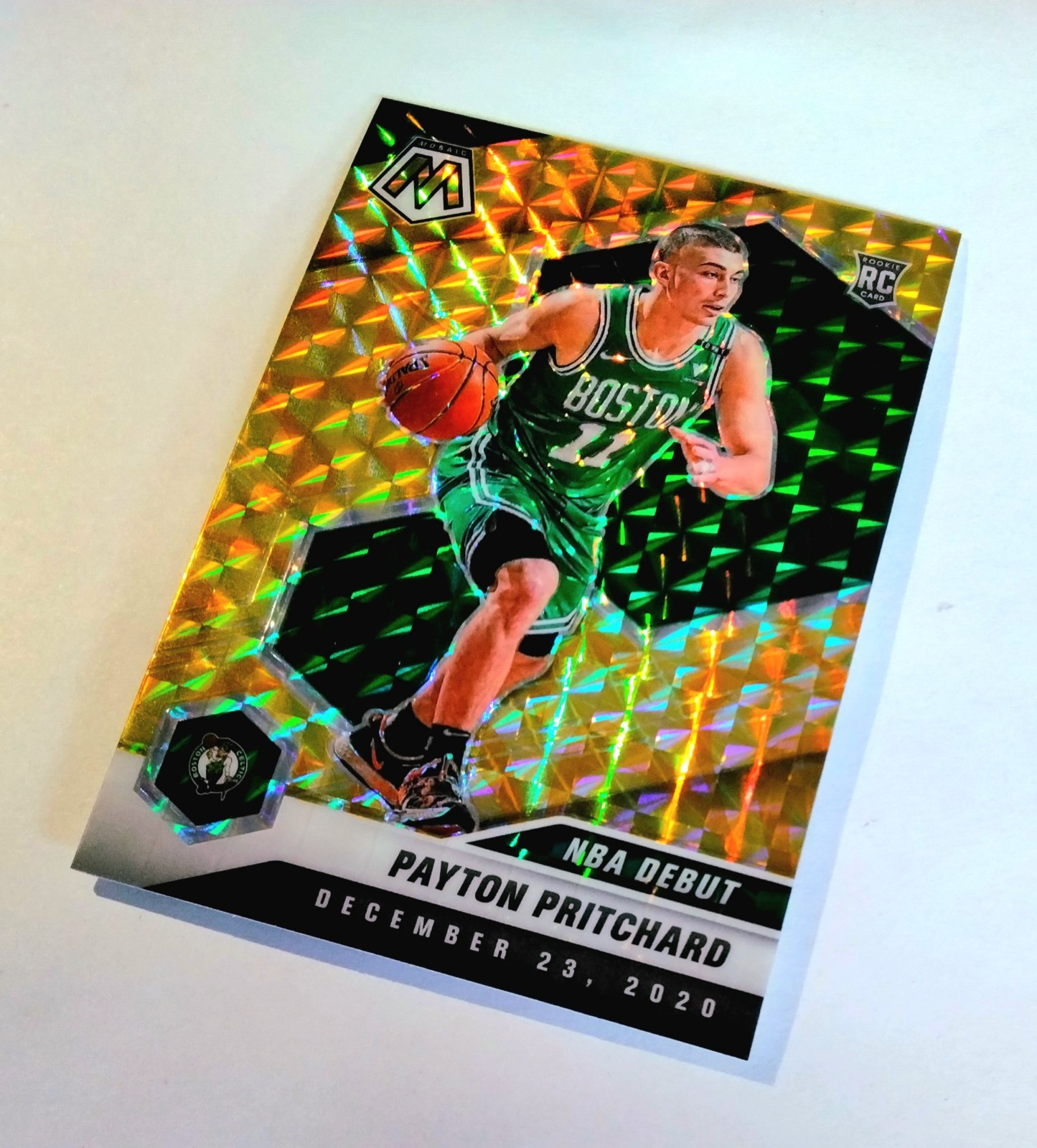 PAYTON PRITCHARD (RC) 2020-21 Panini Mosaic NBA Debut REACTIVE YELLOW PRIZM #269