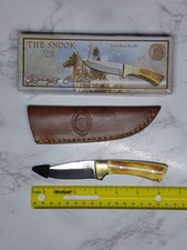 Chipaway Classics The Snook 6.5" Steel Skinning Knife Torch Bone Handle + Sheath