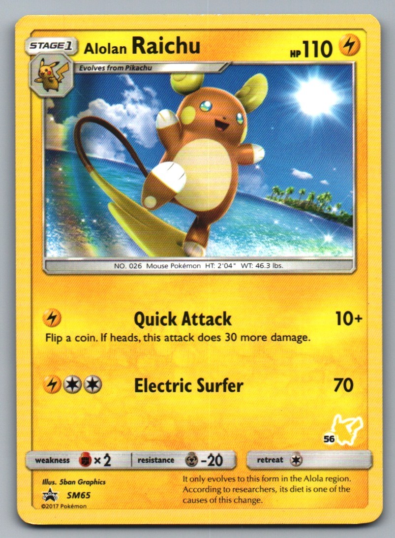 Alolan Raichu (#56 Pikachu Stamped) SM65 Battle Academy Pokemon 5ban Graphics