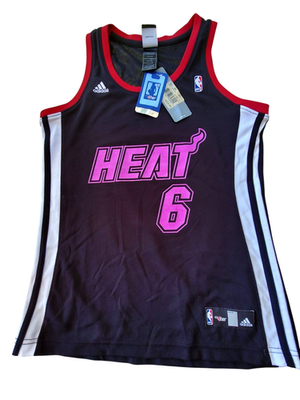 NWT Pink Adidas NBA 4her Miami Heat LeBron James Basketball Jersey