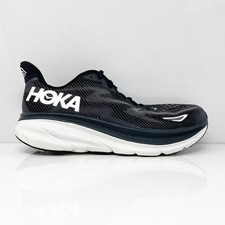 Hoka One One Mens Clifton 9 1127895 BWHT Black Running Shoes Sneakers Size 9 D