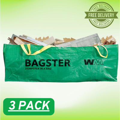 [HOT SALE] Bagster 606-Gal Heavy Duty Cleanup Dumpster Bag Green - 3 PACK