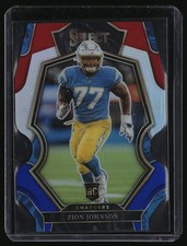 2022 Panini Select #156 Zion Johnson Red and Blue Prizm Die Cut